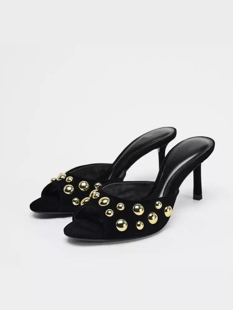 Midnight Stud Mules