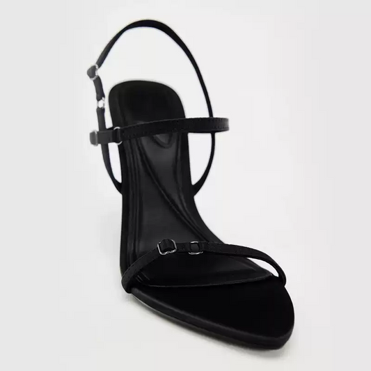 Noir Luxe Stiletto Sandals
