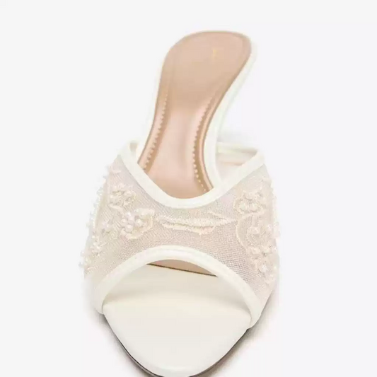 Ivory Bloom Mules