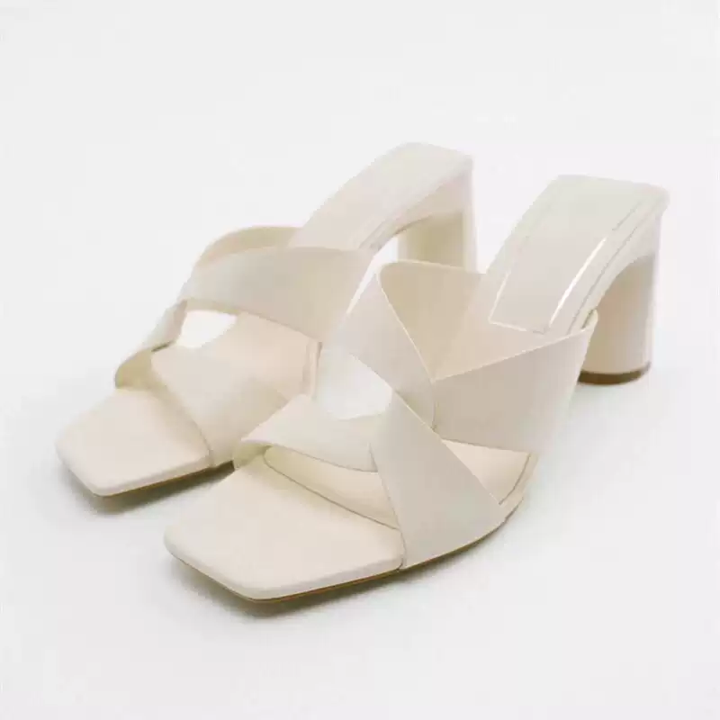 Ivory Cross Mules
