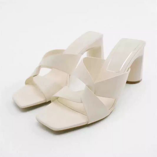 Ivory Cross Mules