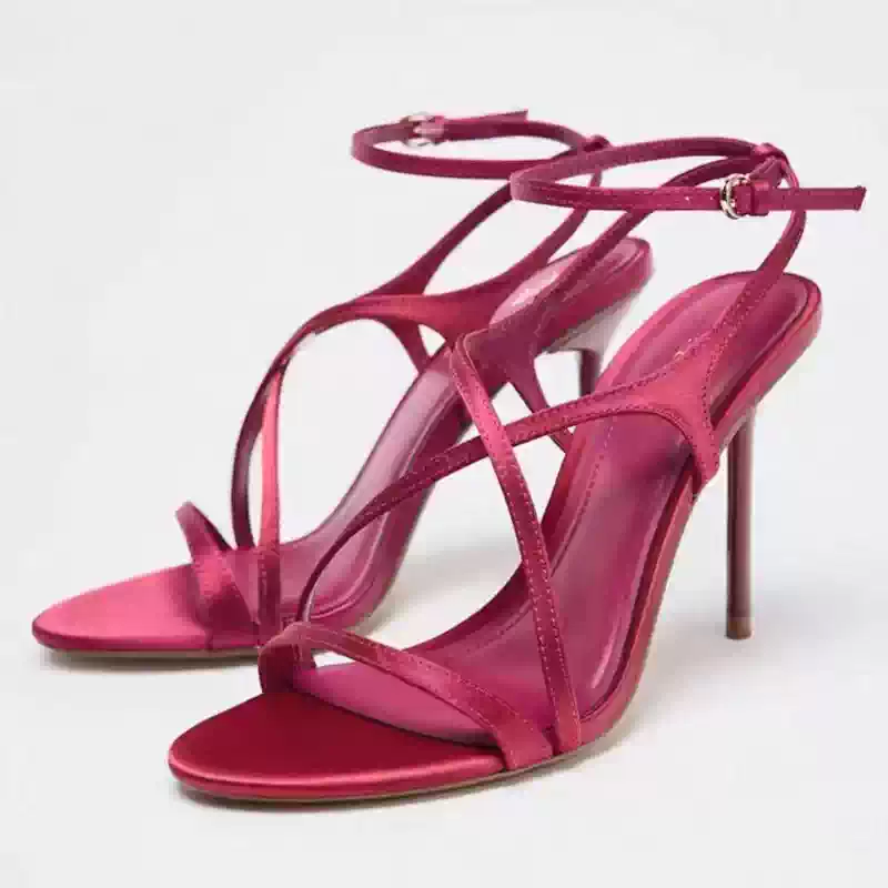 Rose Strappy Stiletto Heels