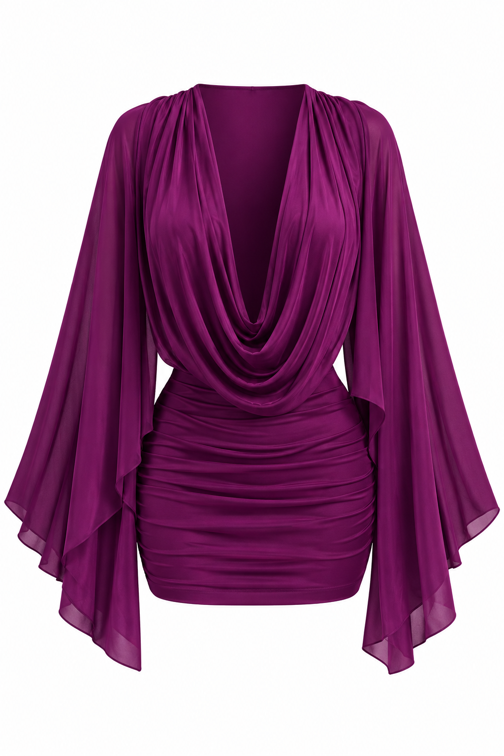 Amethyst Muse Draped Mini Dress
