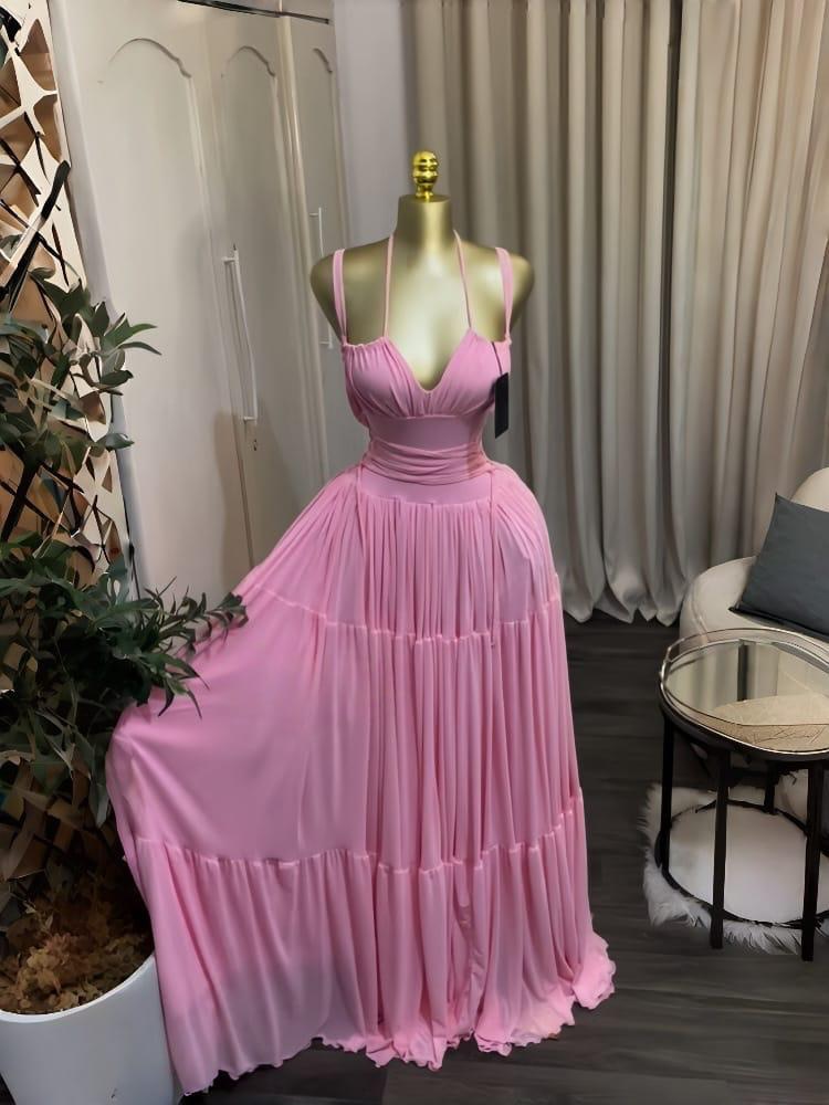 Pink Paradise Tiered Maxi Dress
