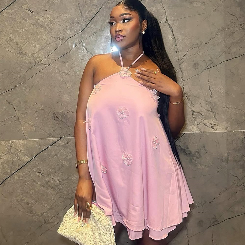 Aqua Petal Swing Dress