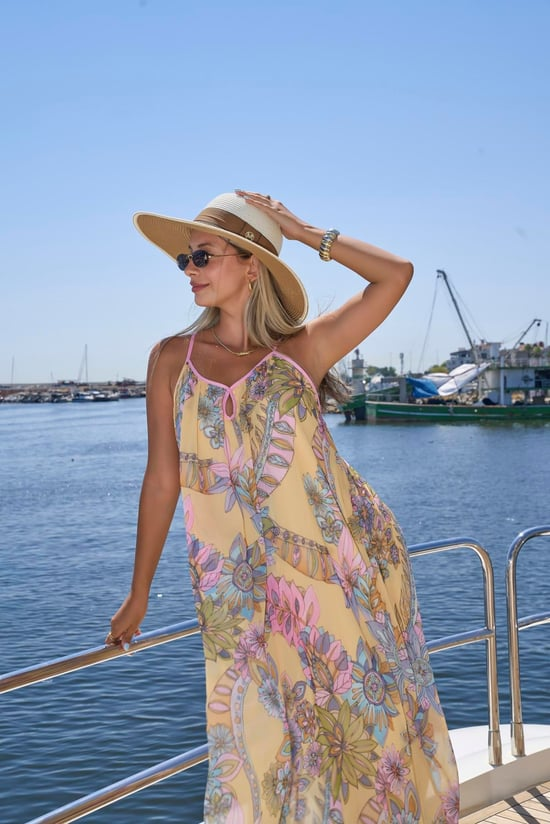 Bali Blossom Slip Maxi